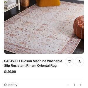 NIB 6ft x 6ft Safavieh Washable Oriental Rug